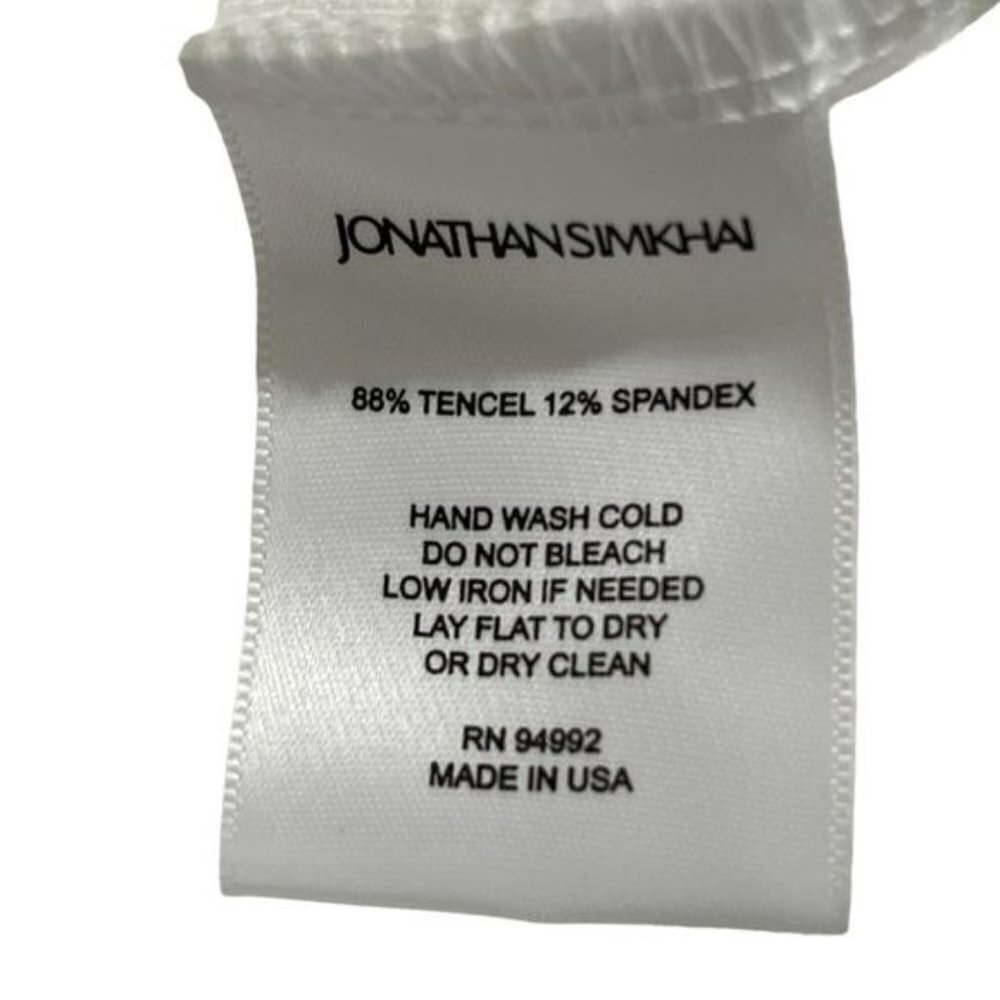 Jonathan Simkhai Terri Compact Ribbed Polo Shirt Size M - Picture 6 of 7